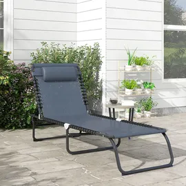 Outsunny Sonnenliege 197 x 58 x 26 cm Silber