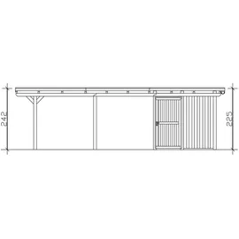 SKANHOLZ Carport Emsland 4,04 x 8,46 m unbehandelt mit Abstellraum