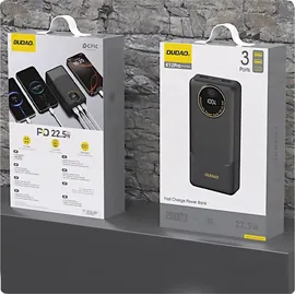 Wisam® Dudao K12Pro Powerbank 20000 mAh, 22,5 W PD, USB-A & USB-C, Schwarz