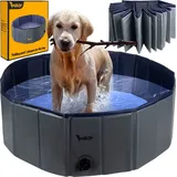 purlov Faltbarer Hundepool 230 l Blau 100x30 cm