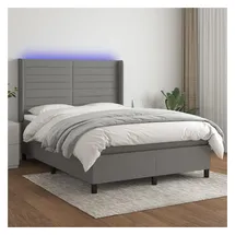 vidaXL Boxspringbett 140 x 200 cm Dunkelgrau