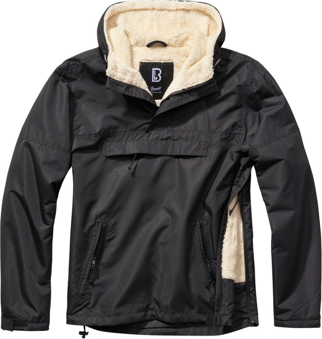 Brandit Windbreaker Sherpa Jas, zwart, M Voorman