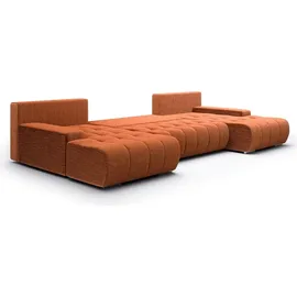 petits-meubles U-Sofa 5-sitzig umbaubar Truhe Ziegelorange