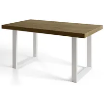 alpi möbel LOFT-U 160-260 x 77 x 90 cm dunkelbraun/weiß