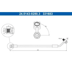 ATE Bremsschlauch  für SKODA SEAT VAG 5Q0611775G 5WA611775 24.5143-0280.3