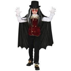 Widdmann Kostüm Prinz Vlad Dracula, Vampirkostüm Graf Dracula im Stile des 90er Jahre Films schwarz 122-128
