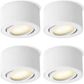 SSC-LUXon CELI-1WM Aufbau Deckenspots LED schwenkbar - mit 4x LED Modul 4W warmweiß 230V - Aufputz Spots weiß