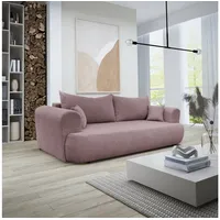 Luxusbetten24 Schlafsofa Designer Sofa Baron, mit Schlaffunktion und Stauraum rosa