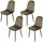 Hti-Living Esszimmerstuhl Samt Savannah Braun 4er Set