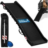 Cadoca® Hunderampe Auto Schwarz 156x40x16cm klappbar