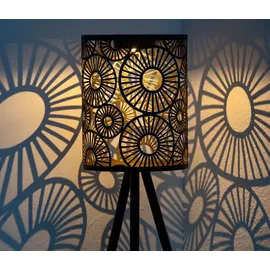 Dehner Solar-Laterne Metall Kunststoff Ø 18,5 cm Höhe 69 cm Dämmerungssensor schwarz