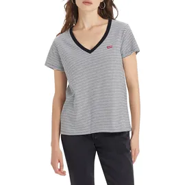 Levi's Perfect V-Neck T-Shirt,Annalise Stripe Cloud Dancer,XS