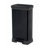 Curver Deco Bin Metallics, schwarz aus Kunststoff, geruchssicher, 50 Liter