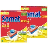 Somat All in 1 Spülmaschinen Tabs,114 (2x 57 Tabs), XXL Pack, Geschirrspül Tabs für kraftvolle Reinigung mit Geruchsneutralisierer Funktion