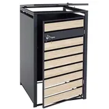 MCW 1er-Mülltonnenverkleidung J81 Buche-Holzoptik hellbraun 117x73x98cm