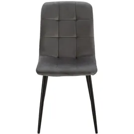 Homestyle4u Esszimmerstuhl 4er Set Anthrazit Samt