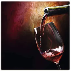 Artland Wandbild »Wein - Rotwein«, Getränke, (1 St.), als Alubild, Outdoorbild, Leinwandbild, Poster, Wandaufkleber Artland Farbe Bild(er): rot