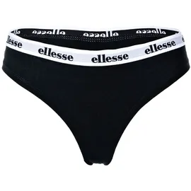 Ellesse Damen Strings, 6er Pack - HILLAR, Unterwäsche, Cotton Stretch, Logobund Schwarz XS