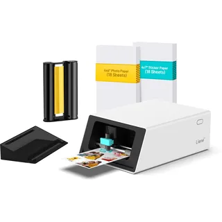 Liene PixCut S1 | All-in-One Fotodrucker, Aufkleberdrucker und Schneidemaschine | Multifunktionsdrucker und Stickerdrucker für Scrapbook und DIY-Projekte | 300 DPI Farbsublimation