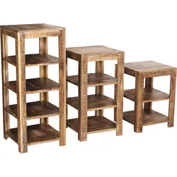 Regal HOME AFFAIRE "Titlis", beige (natur), B:44cm H:105cm T:44cm, Massivholz, Regale