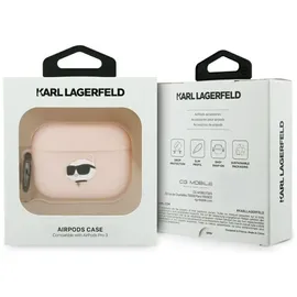 OEM Karl Lagerfeld Silikonhülle mit Chaupette-kopf-motiv für AirPods Pro 3, Pink