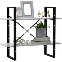 vidaXL Bücherregal 2 Fächer 80 x 30 x 70 cm Betongrau