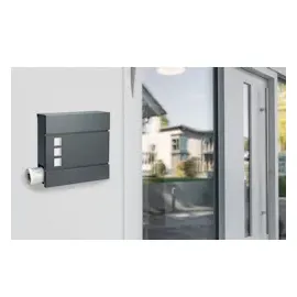 monzana Designer Briefkasten mit Sichtfenster Anthrazit
