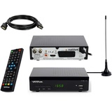 Sky Vision Vantage VT-92 DVB-T/T2 Reciever, Empfang Aller freien SD und HD DVB-T2 HD Receiver 2m HDMI Kabel, Passive DVB-T2 Antenne mit Magnetfuß