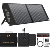 Mesuvida 60W Solarpanel Faltbar mit 5 Anschlüssen, 18V MC4 höhere Leistung / 18V DC/QC 3.0 USB-A und USB-C (PD 45W) Solar Ladegerät, Usb Solar Panel mit Ständern, Tragbare Solarpanels für Camping