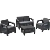 KETER Corfu Set Gartenmöbel-Set Graphit, grau