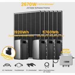 EcoFlow Stream Ultra All-in-One Speicher für Balkonkraftwerke, 6 Solarmodule, STREAM Mikro-Wechselrichter 800W