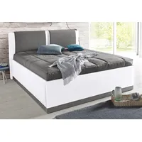 Westfalia Schlafkomfort Polsterbett, grau (weiß, dunkelgrau), B:217cm L:212cm, Bezug