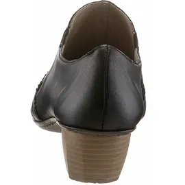 Rieker Hochfrontpumps RIEKER, Damen, Gr. 41, schwarz, Leder, unifarben, Schuhe Hochfrontpumps, Abendschuh, Trichterabsatz, Festtagsschuh, mit Stretcheinsätzen