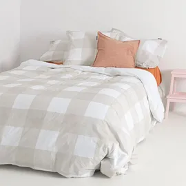 happy friday s.l. Gingham Bettbezug Beige 240 x 220 cm
