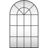 vidaXL Wandspiegel Schwarz 60x100 cm Gewölbt Eisen