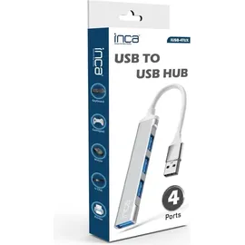 inca IUSB-4TUX USB 2.0 Type-A 5000 Mbit/s Silber, Weiß
