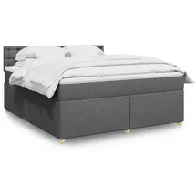 vidaXL Boxspringbett mit Matratze Dunkelgrau 180x200 cm Stoff