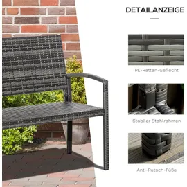 Outsunny Gartenbank 122 x 60 x 85 cm Grau