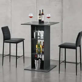 [en.casa] Bartisch Visby 110 x 70 x 70 cm Dunkelgrau