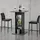 [en.casa] Bartisch Visby 110 x 70 x 70 cm Dunkelgrau
