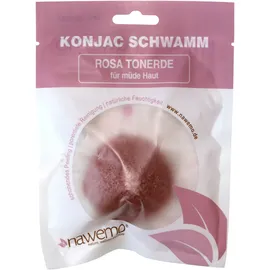 Nawemo Konjac Schwamm Rosa Tonerde, für reife und müde Haut - Gesichtsschwamm für ein besseres Hautbild