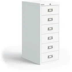 BISLEY Multidrawer Schubladenschrank aus Metall abschließbar in verkehrsweiß Schrank für Büro Werkstatt und Zuhause Stahlschrank