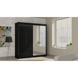 altdecor Schiebetürenschrank Parti 200 x 216 x 61 cm Schwarz