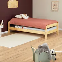 Idimex Kinderbett RINO 90 x 200 cm Kiefer massiv beige-weiß