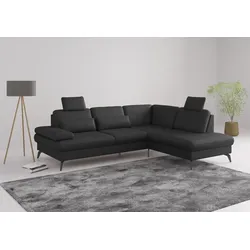 Ecksofa SIT & MORE "Morris L-Form, inkl. Sitztiefenverstellung", schwarz, B:262cm H:82cm T:212cm, Sofas, wahlweise mit Armteilverstellung, Bettfunktion & Bettkasten