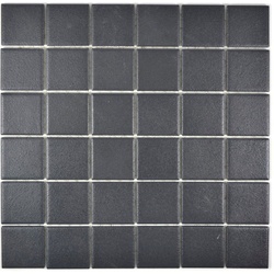 Mosani Mosaikfliesen Keramik Mosaik Fliese soft schwarz RUTSCHEMMEND Bodenfliese Bad