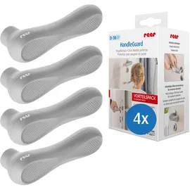 Reer HandleGuard Türgriffschutz Türklinkenpuffer, Türstopper gegen Stoßverletzungen an Türgriffen, Vorteilspack 4 Stück