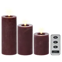 Lumineo LED-Wachskerzen 3-tlg. mit Fernbedienung - D/H ca. 7,00x19,00