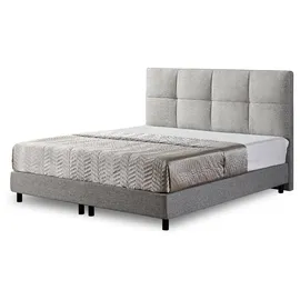 V6 Boxspringbett Modell 213 mit Taschenfederkernmatratze-25cm - Grau