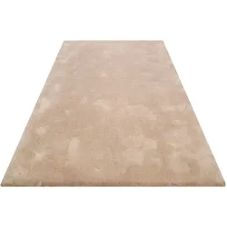 Hochflor-Teppich WECON HOME BASICS "Emilia" Gr. 1, beige, B:70cm H:25mm L:140cm, Kunstfaser, Teppiche, Wohnzimmer